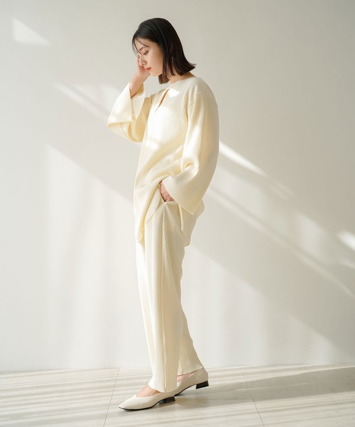 rectangle（レクタングル）の「2WAYリップルプリーツプルオーバー【セットアップ可】（Tシャツ/カットソー・レディース・ブルー/ブラック/アイボリー・FREE）」の10枚目の写真