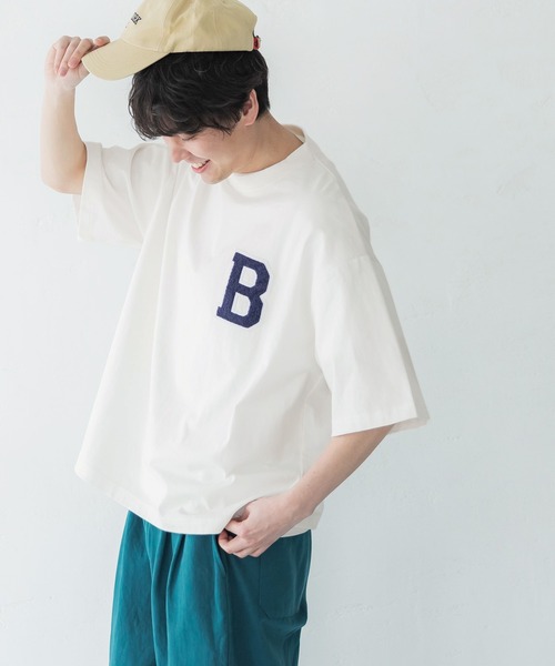 coca（coca）（コカ）の「メンズレタードサガラワッペン半袖T（Tシャツ/カットソー・メンズ・ネイビー/ホワイト/ブラック/グレー・M/L/XL）」の2枚目の写真