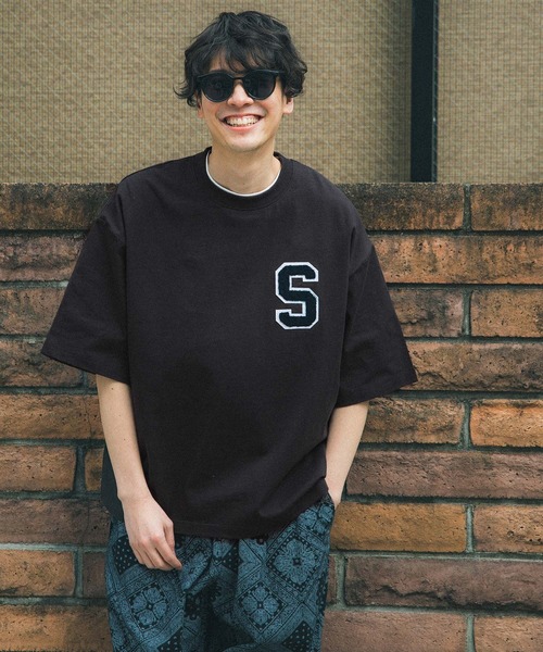 coca（coca）（コカ）の「メンズレタードサガラワッペン半袖T（Tシャツ/カットソー・メンズ・ネイビー/ホワイト/ブラック/グレー・M/L/XL）」の3枚目の写真