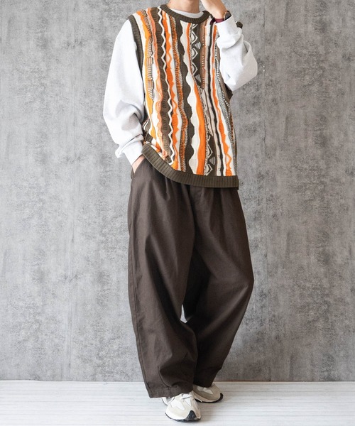 Anytime Songs（エニータイムソングス）の「3Dニットベスト（ベスト・メンズ・ブラウン/チャコール/グリーン・MEDIUM/LARGE/X-LARGE）」の10枚目の写真