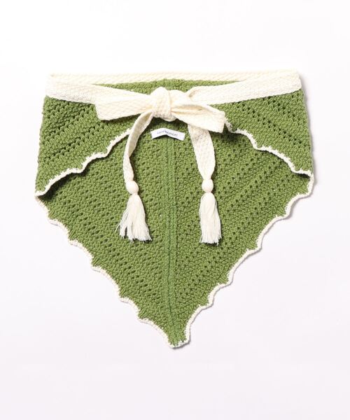 kaorinomori(カオリノモリ)の「kaorinomori スウィスカーフ(バンダナ/スカーフ・レディース・ホワイト/グリーン・ONE SIZE)」の18枚目の写真
