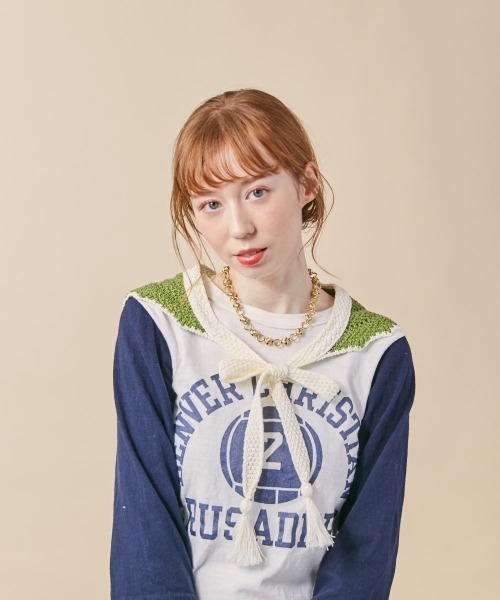 kaorinomori(カオリノモリ)の「kaorinomori スウィスカーフ(バンダナ/スカーフ・レディース・ホワイト/グリーン・ONE SIZE)」の16枚目の写真