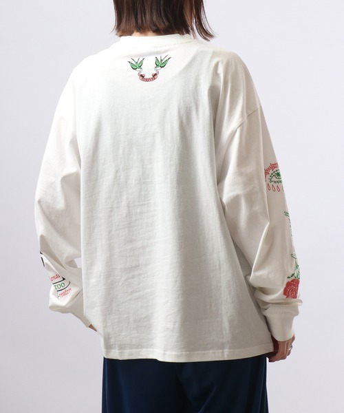 spiritoso(スピリトーゾ)の「spiritoso ネオメタルプリントロンT 長袖(Tシャツ/カットソー・レディース・オフホワイト/オリーブ・F)」の19枚目の写真