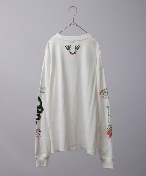 spiritoso(スピリトーゾ)の「spiritoso ネオメタルプリントロンT 長袖(Tシャツ/カットソー・レディース・オフホワイト/オリーブ・F)」の14枚目の写真