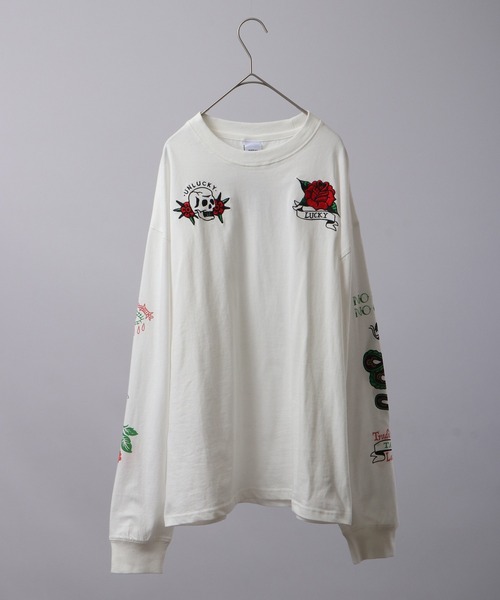 spiritoso(スピリトーゾ)の「spiritoso ネオメタルプリントロンT 長袖(Tシャツ/カットソー・レディース・オフホワイト/オリーブ・F)」の13枚目の写真