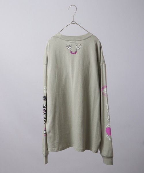 spiritoso(スピリトーゾ)の「spiritoso ネオメタルプリントロンT 長袖(Tシャツ/カットソー・レディース・オフホワイト/オリーブ・F)」の22枚目の写真