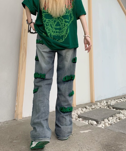 MGV(エムジーヴィー)の「ストリートグリーンロゴデニム(デニムパンツ・レディース・ブルー・X-LARGE/LARGE/MEDIUM)」の5枚目の写真