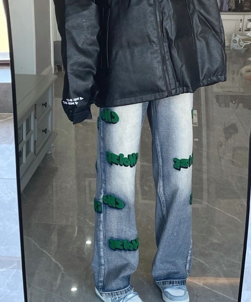 MGV(エムジーヴィー)の「ストリートグリーンロゴデニム(デニムパンツ・レディース・ブルー・X-LARGE/LARGE/MEDIUM)」の10枚目の写真