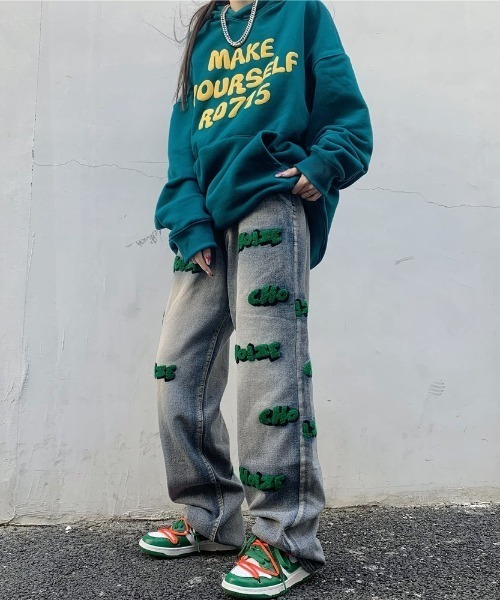 MGV(エムジーヴィー)の「ストリートグリーンロゴデニム(デニムパンツ・レディース・ブルー・X-LARGE/LARGE/MEDIUM)」の6枚目の写真