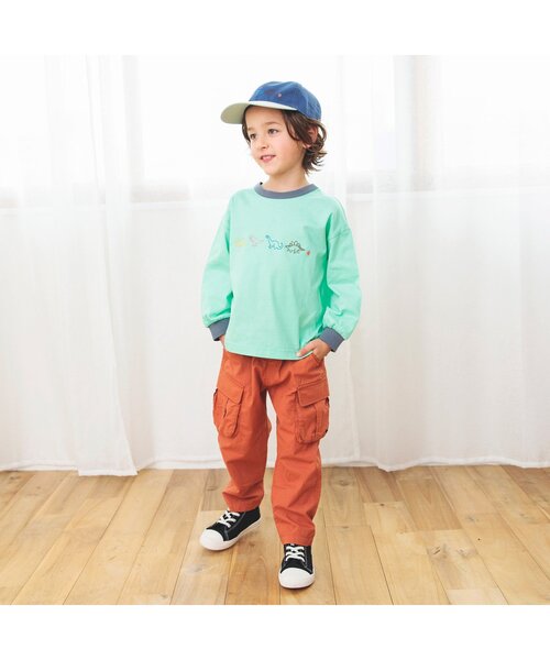 BREEZE（ブリーズ）の「Colorful リンガーモチーフ刺繍Tシャツ（Tシャツ/カットソー・キッズ・オフホワイト/ブルー/クリーム/イエロー/オレンジ/ピンク/グレー/グリーン・100/110/120/130/140/80/90）」の19枚目の写真