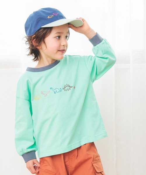 BREEZE（ブリーズ）の「Colorful リンガーモチーフ刺繍Tシャツ（Tシャツ/カットソー・キッズ・オフホワイト/ブルー/クリーム/イエロー/オレンジ/ピンク/グレー/グリーン・100/110/120/130/140/80/90）」の5枚目の写真