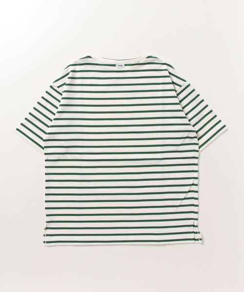 TIGORA(ティゴラ)の「ティゴラ TIGORA ヘビーウェイトボーダー半袖Tシャツ(Tシャツ/カットソー・メンズ・ホワイト×グリーン/ブラック×ホワイト/ホワイト×ネイビー・3L/M/L/LL/S)」の2枚目の写真