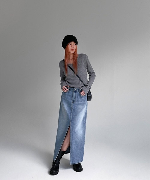 BLACKUP（ブラックアップ）の「[MADE] デイリーVネックニット（ニット/セーター・レディース・グレー/ブルー・ONE SIZE）」の19枚目の写真