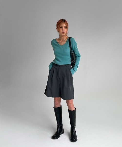 BLACKUP（ブラックアップ）の「[MADE] デイリーVネックニット（ニット/セーター・レディース・グレー/ブルー・ONE SIZE）」の17枚目の写真