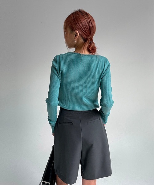 BLACKUP（ブラックアップ）の「[MADE] デイリーVネックニット（ニット/セーター・レディース・グレー/ブルー・ONE SIZE）」の14枚目の写真