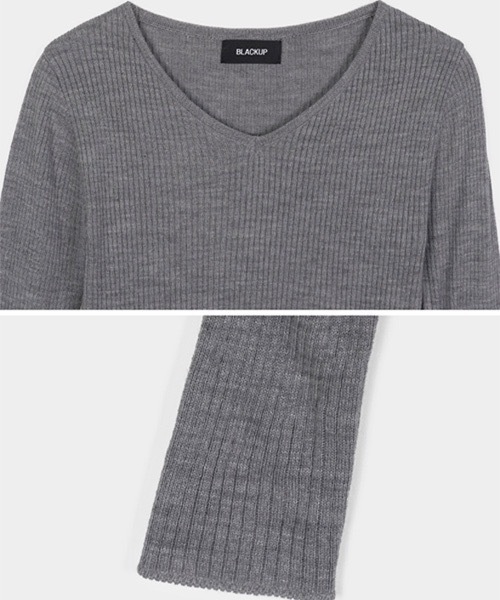 BLACKUP（ブラックアップ）の「[MADE] デイリーVネックニット（ニット/セーター・レディース・グレー/ブルー・ONE SIZE）」の5枚目の写真