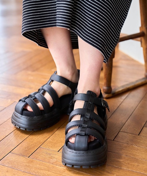 PBLIM（ページボーイリム）の「PAGEBOYLIM/グルカアツゾコサンダル（サンダル・レディース・ブラック・LARGE/MEDIUM）」の4枚目の写真