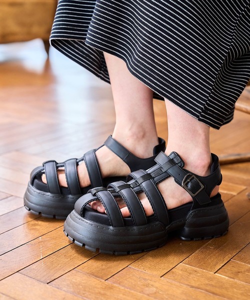 PBLIM（ページボーイリム）の「PAGEBOYLIM/グルカアツゾコサンダル（サンダル・レディース・ブラック・LARGE/MEDIUM）」の2枚目の写真