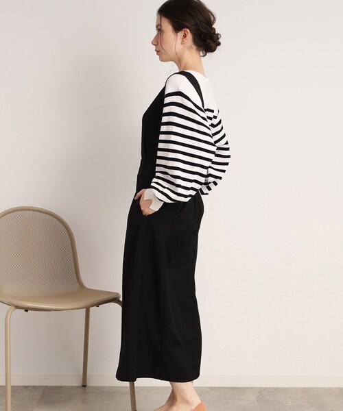 Cutie Blonde（キューティーブロンド）の「◆【2WAY】一枚で二度楽しめる！Vネック ジャンパースカート（スカート・レディース・アイボリー/ブラック・01/02/03）」の12枚目の写真