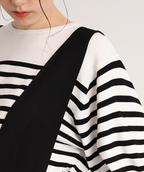 Cutie Blonde（キューティーブロンド）の「◆【2WAY】一枚で二度楽しめる！Vネック ジャンパースカート（スカート・レディース・アイボリー/ブラック・01/02/03）」の9枚目の写真