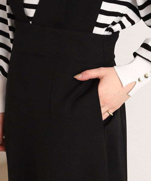 Cutie Blonde（キューティーブロンド）の「◆【2WAY】一枚で二度楽しめる！Vネック ジャンパースカート（スカート・レディース・アイボリー/ブラック・01/02/03）」の6枚目の写真