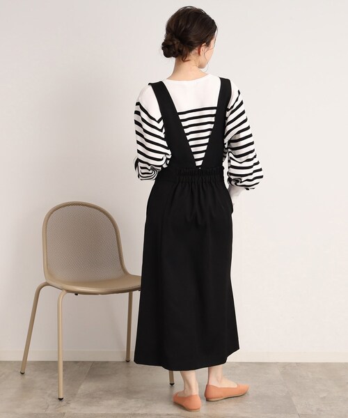 Cutie Blonde（キューティーブロンド）の「◆【2WAY】一枚で二度楽しめる！Vネック ジャンパースカート（スカート・レディース・アイボリー/ブラック・01/02/03）」の22枚目の写真