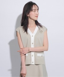 ジャスグリッティー　ブローチ付配色アンサンブル JUSGLITTY（ジャスグリッティー）の「ブローチ付配色