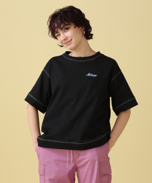 AVIREX(アヴィレックス)の「【直営店限定】AVIATORS DINNER EMB T-SHIRT/ アヴィエイターダイナー刺繍Tシャツ(Tシャツ/カットソー・レディース・ホワイト系2/ミント/ブラック・F)」の7枚目の写真