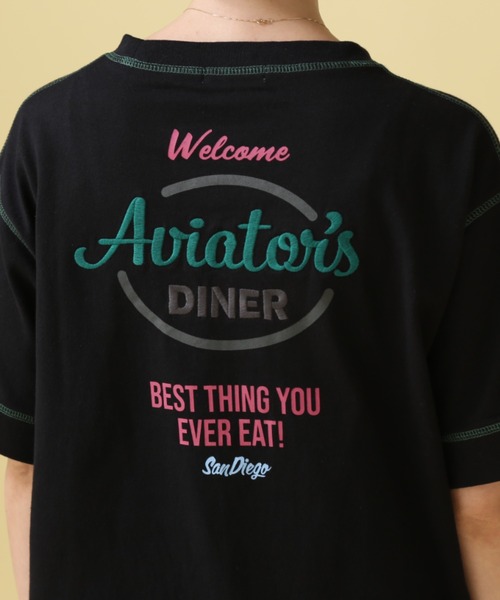 AVIREX(アヴィレックス)の「【直営店限定】AVIATORS DINNER EMB T-SHIRT/ アヴィエイターダイナー刺繍Tシャツ(Tシャツ/カットソー・レディース・ホワイト系2/ミント/ブラック・F)」の14枚目の写真
