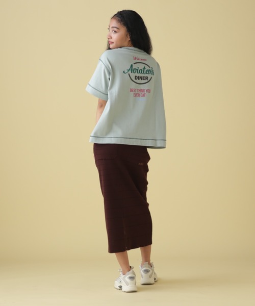 AVIREX(アヴィレックス)の「【直営店限定】AVIATORS DINNER EMB T-SHIRT/ アヴィエイターダイナー刺繍Tシャツ(Tシャツ/カットソー・レディース・ホワイト系2/ミント/ブラック・F)」の22枚目の写真