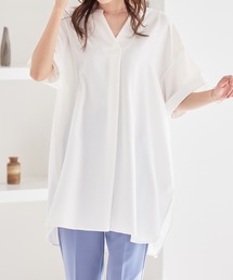 スキッパーとろみブラウスチュニック