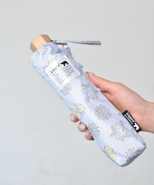 Waterfront(ウォーターフロント)の「kippis 全天候 折 55cm 晴雨兼用傘 日傘 雨傘(折りたたみ傘・レディース・ベージュ/グレー/ライトブルー・FREE)」の3枚目の写真