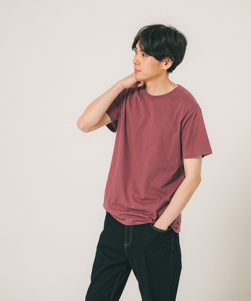coca(coca)(コカ)の「メンズコットンレギュラーフィットUネックTシャツ(Tシャツ/カットソー・メンズ・ブラック/ブルー/ホワイト/ピンク/マスタード/オレンジ・M/L/XL)」の5枚目の写真