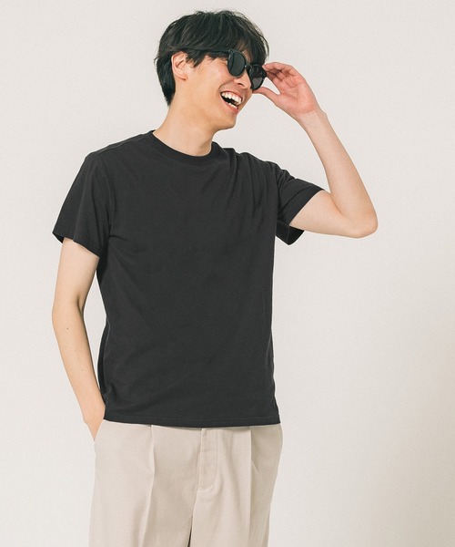 セール】メンズコットンレギュラーフィットUネックTシャツ（T