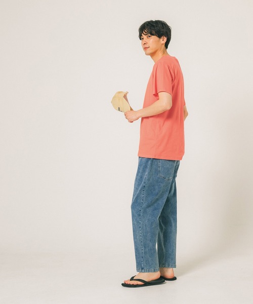 coca(coca)(コカ)の「メンズコットンレギュラーフィットUネックTシャツ(Tシャツ/カットソー・メンズ・ブラック/ブルー/ホワイト/ピンク/マスタード/オレンジ・M/L/XL)」の9枚目の写真