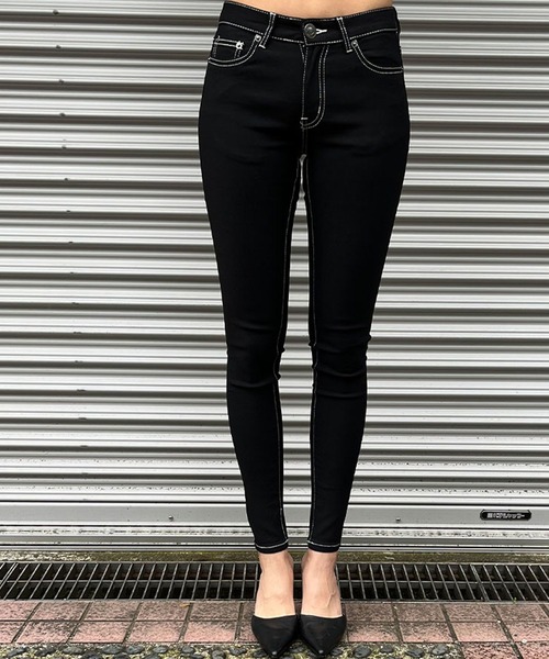 GLAMOROUS JANE(グラマラスジェーン)の「配色ステッチスキニーパンツ(その他パンツ・レディース・ブラック・L/M/S)」の6枚目の写真