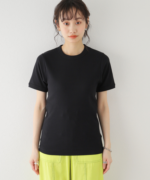 U by SPICK&SPAN（ユーバイスピックアンドスパン）の「【Hanes(ヘインズ)】BEEFY RibクルーネックTシャツ（Tシャツ/カットソー・レディース・ブラック/ホワイト・FREE）」の6枚目の写真