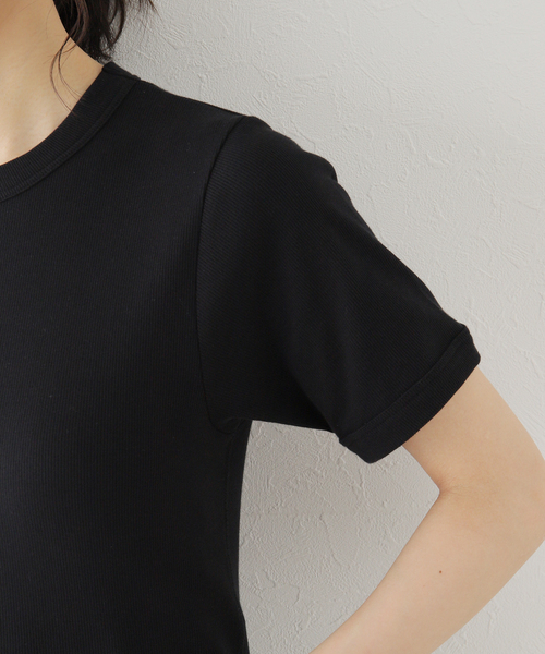 U by SPICK&SPAN（ユーバイスピックアンドスパン）の「【Hanes(ヘインズ)】BEEFY RibクルーネックTシャツ（Tシャツ/カットソー・レディース・ブラック/ホワイト・FREE）」の11枚目の写真