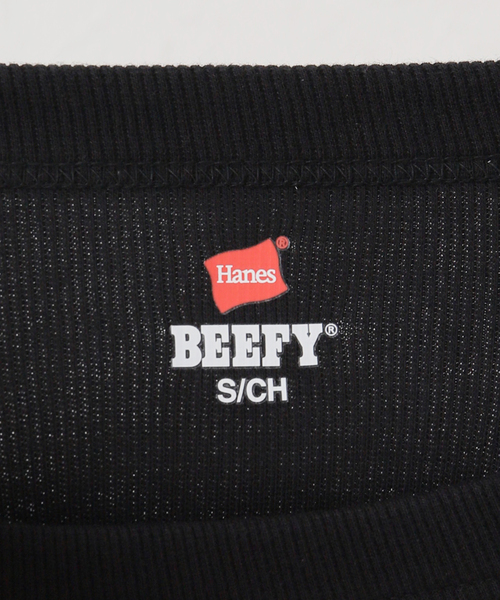 U by SPICK&SPAN（ユーバイスピックアンドスパン）の「【Hanes(ヘインズ)】BEEFY RibクルーネックTシャツ（Tシャツ/カットソー・レディース・ブラック/ホワイト・FREE）」の13枚目の写真