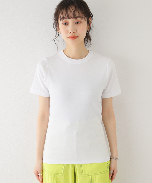 U by SPICK&SPAN（ユーバイスピックアンドスパン）の「【Hanes(ヘインズ)】BEEFY RibクルーネックTシャツ（Tシャツ/カットソー・レディース・ブラック/ホワイト・FREE）」の17枚目の写真
