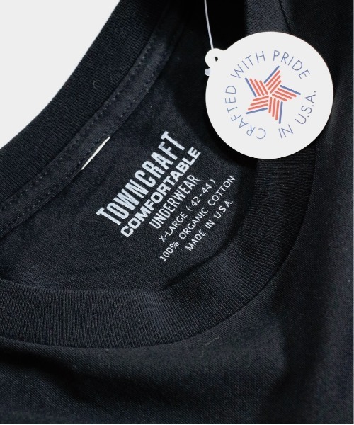 TOWN CRAFT/タウンクラフト USA MADE PACK CREW TEEアメリカ製パッククルーネックT-シャツオーガニックコットン(ユニセックス)（Tシャツ/カットソー）｜TOWNCRAFT（タウンクラフト）
