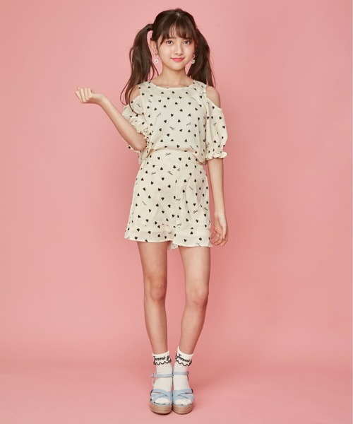 JENNI love(ジェニィラブ)の「ハート総柄フレアキュロット(その他パンツ・キッズ・ブラック/アイボリー・130cm/150cm/140cm/160cm)」の11枚目の写真