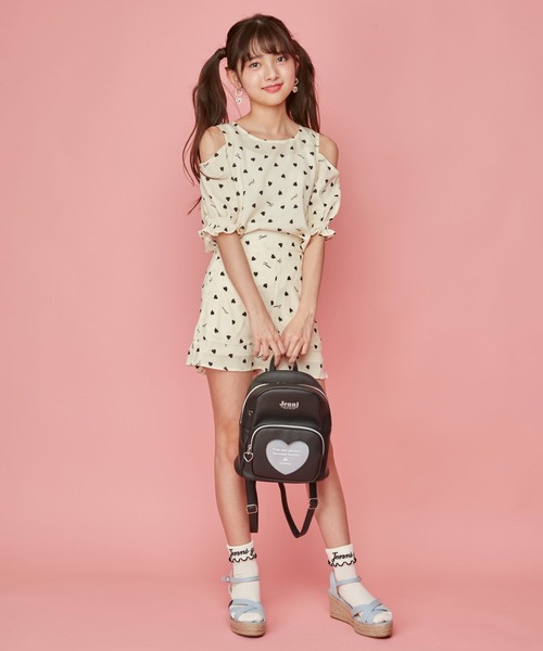 JENNI love(ジェニィラブ)の「ハート総柄フレアキュロット(その他パンツ・キッズ・ブラック/アイボリー・130cm/150cm/140cm/160cm)」の7枚目の写真
