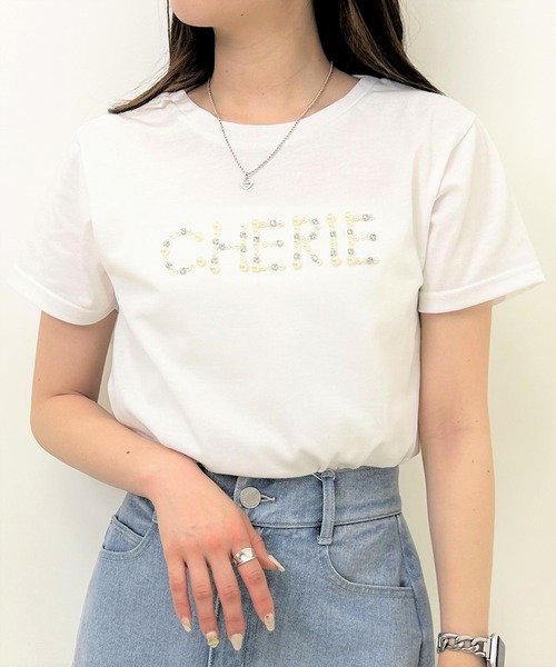 INGNI（イング）の「パールロゴちびTシャツ（Tシャツ/カットソー・レディース・ピンク/ブラック/ライトブルー/オフホワイト/ホワイト系その他4・M）」の6枚目の写真