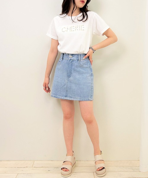 INGNI（イング）の「パールロゴちびTシャツ（Tシャツ/カットソー・レディース・ピンク/ブラック/ライトブルー/オフホワイト/ホワイト系その他4・M）」の8枚目の写真
