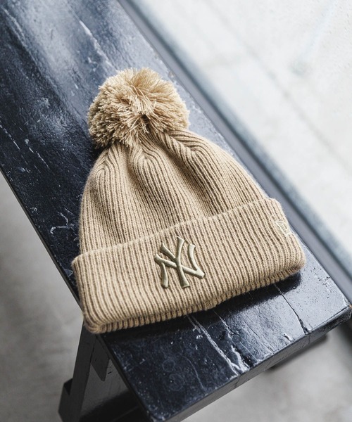 NEW ERA(ニューエラ)の「【NEW ERA(ニューエラ)】RIB PON KNIT(ニットキャップ/ビーニー・レディース・ベージュ/グレー/オフホワイト・FREE)」の3枚目の写真