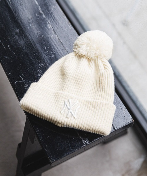 NEW ERA(ニューエラ)の「【NEW ERA(ニューエラ)】RIB PON KNIT(ニットキャップ/ビーニー・レディース・ベージュ/グレー/オフホワイト・FREE)」の1枚目の写真