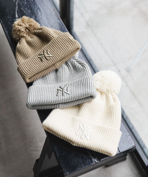 NEW ERA(ニューエラ)の「【NEW ERA(ニューエラ)】RIB PON KNIT(ニットキャップ/ビーニー・レディース・ベージュ/グレー/オフホワイト・FREE)」の6枚目の写真
