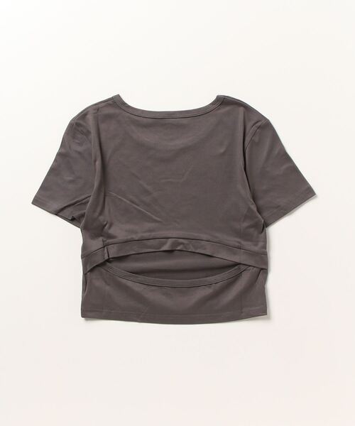gossip!ロサンゼルス(ゴシップロサンゼルス)の「バックカットデザインクロップドTシャツ(Tシャツ/カットソー・レディース・グレー/ブラック・FREE)」の7枚目の写真