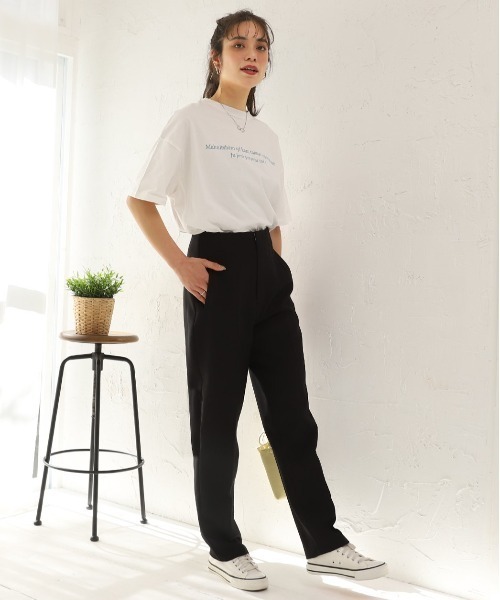 ad thie(アドティエ)の「テーパードパンツ ダーツ センタープレス カラー ダーツ 立体(その他パンツ・レディース・アイボリー/ライトグリーン/イエロー/ブラック/ピンク/ライトブルー/サーモンピンク・MEDIUM/LARGE/SMALL)」の10枚目の写真